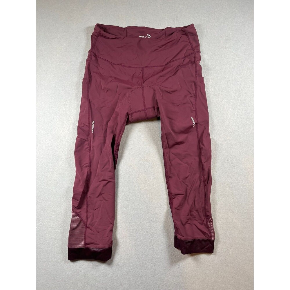 XL Baleaf maroon Peloton Riding capris PADDED cycling capris